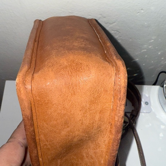 Vintage coach murphy crossbody bag British tan leather flap purse - Picture 9 of 16